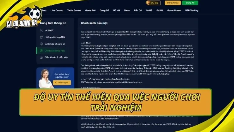 Độ uy tín thể hiện qua việc người chơi trải nghiệm